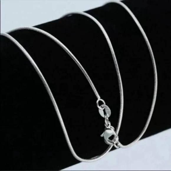 SNAKE CHAIN 925 STERLING SILVER NECKLACE, NICE NECKLACE, CUTE NECKLACE - Picture 3 of 5